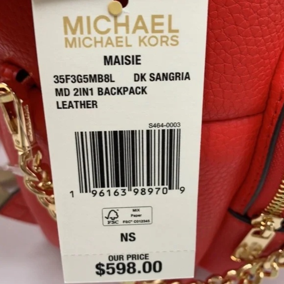 Michael Kors Maisie Medium Pebbled Leather 2-in-1 Backpack — Dr Sangria main image 6